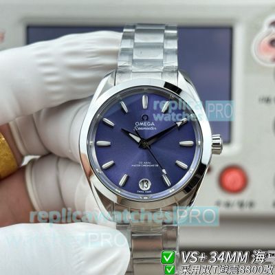 VS Factory Replica Omega Seamaster 150M Stainless Steel Watch with Blue Dial 